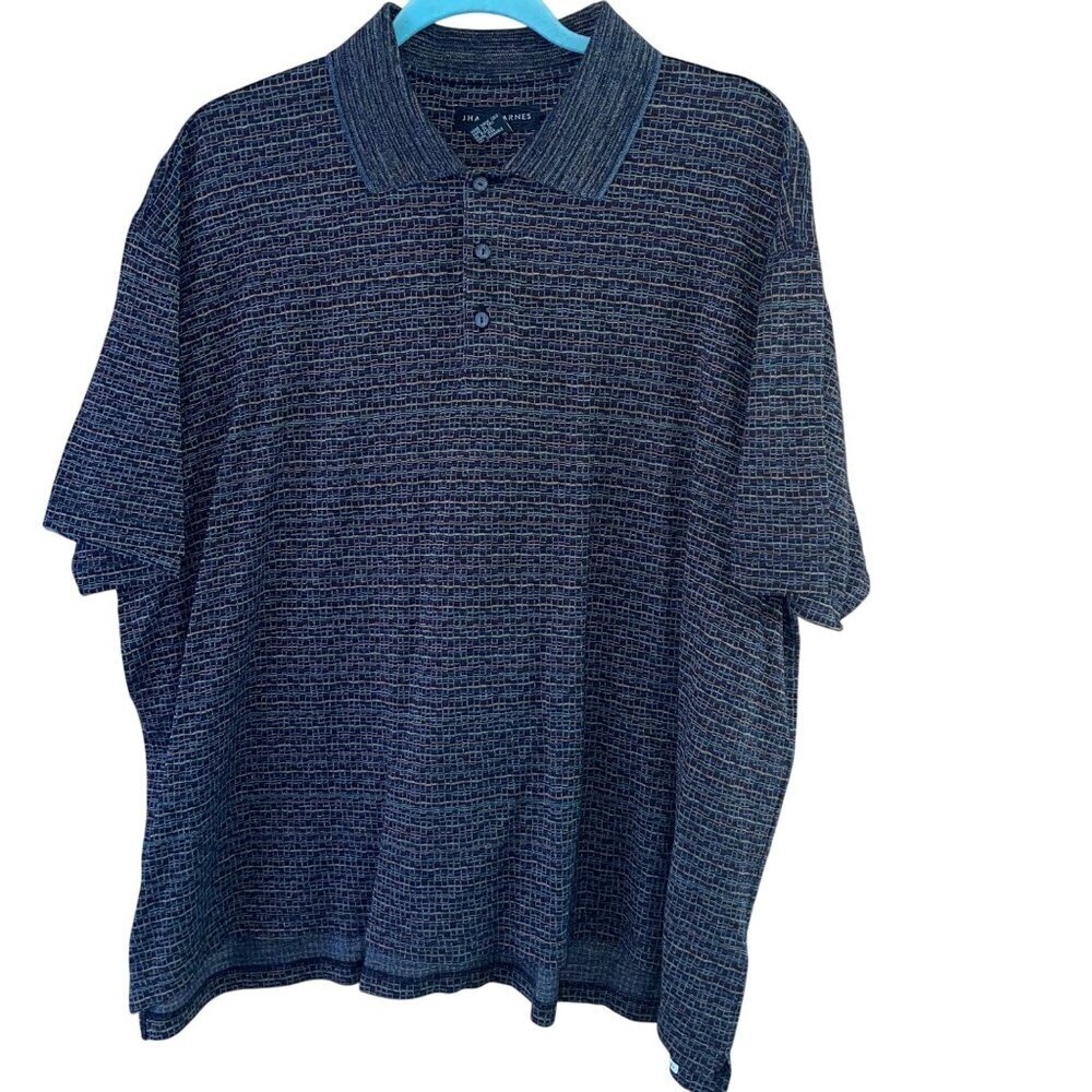 Jhane Barnes Vintage Mens Polo Shirt Size Large Multicolor Pure Cotton